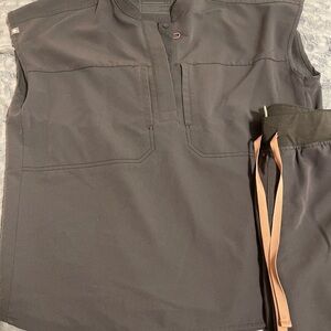 Small figs top. Fits large. Medium high waisted joggers. Worn twice.